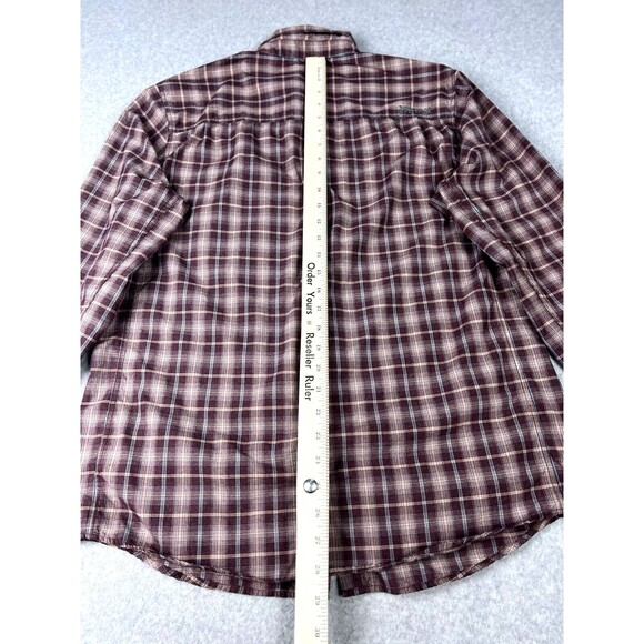 Marmot Flannel Shirt Mens Medium Brown Button Down Outdoor Long Sleeve Core - Picture 8 of 16